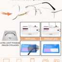 Bifocal Reading Glasses For Women Fashion, Photochromic Rimless Presbyopia Glasses Men-Anti UV/Blue Light +1.50
