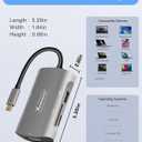 2 x 7-in-1 USB C Docking Station - Triple Display, 1080P VGA, 2 USB 3.0, Type-C Data Port, 4K HDMI, PD 100W Charging, SD/TF Card Reader, Compatible with Dell/HP/Lenovo, etc