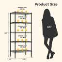 NEWBULIG 5-Tier Wire Storage Shelves, 200 lbs Heavy Duty Steel Rack, Black, 23.2" W x 13.4" D x 59.8" H
