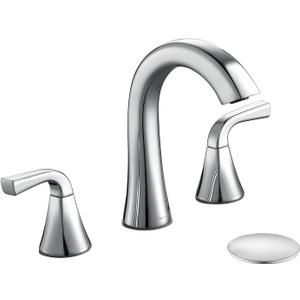 Bathroom Faucet for Sink 3 Hole, Chrome 8 Inch Widespread Bathroom Sink Faucets with Pop-up Drain and Supply Lines, Lavatory Vanity Faucets, TAF826-CP