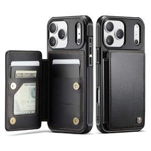 Vinich for iPhone 17 Pro Wallet Case with Card Holder, RFID Blocking Credit Slots Kickstand Shockproof Phone Cover Fit for iPhone 17 Pro 6.3" Black