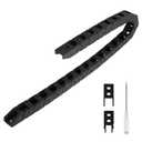 R18 10mm x 10mm(Inner H x Inner W) Black Plastic Cable Wire Carrier Drag Chain 1M Length for CNC, with End Connectors - Bridge Type (Non-openable) (10*10N(1pc))