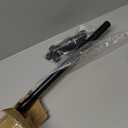 Swing Arm Curtain Rod, Black, 47'' Long, 1.1'' Diameter Pole, Rotate about 180 degrees, Detachable Ball Finial, 1 Piece