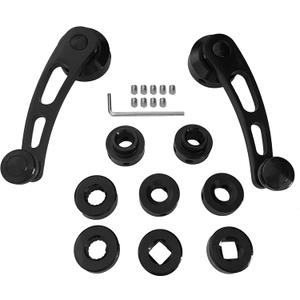 X-AVION 2PCS (1 Pair) Car Window Crank Handle Black Anodized Winder Billet Aluminum Universal Car Wagon Door Window Winder Crank Riser Replacement