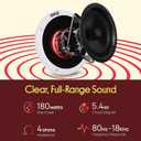 Pyle Marine Speakers - 5.25 Inch 2 Way Waterproof and Weather Resistant Outdoor Audio Stereo Sound System with LED Lights, 180 Watt Power and Low Profile Slim Style - 1 Pair - PLMRS53WL