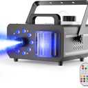 1200W 3 in 1 Fog Machine,9 RGB with Lights,Magic Ball Strobe Effect Lights Led 14 Color Fog Smoke Machine Dj Party Wireless Control,3000CFM,1L Fuel Tank for Halloween Christmas Wedding Outdoor (Black)