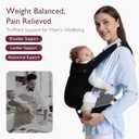 Momcozy Baby Carrier - Ergonomic, Cozy and Lightweight Carrier for 7-45lbs, Effortless to Put On, Ideal for Hands-Free Parenting, Enhanced Lumbar Support, Purehug for Infant to Toddler, Black