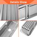 Aluminum Valve Covers Finned Compatible with Small Block Chevy 58-86 Tall 327 350 400 - Polished Silver