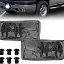 Fog Lights Assembly Compatible with 2007-2015 Chevy Silverado, Suburban, Tahoe, 2007-2013 Avalanche, Truck Fog Lamp Replacement Smoked Lenes