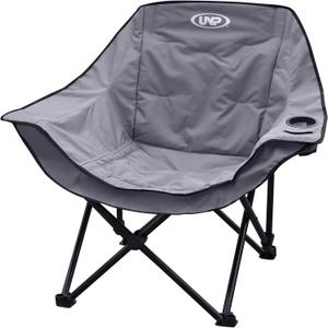 unp Camping Chair for Adults, Portable Folding Sofa Chair, Easy Set Up Patio Chair Lawn Padded Seat Camping Stool Chair for Hunting, Fishing, Outdoor, Beach, Picnics, Home (Gray)