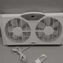 shinic Twin Window Fan with Reversible Airflow, Thermostat Controlled, 3 Speeds & 3 Functions(Exhaust, Intake & Circulate), 23.8" - 37" Expandable Width for Home Kitchen Use