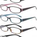NORPERWIS Reading Glasses 5 Pairs Spring Hinge Comfort Fashion Quality Readers for Men and Women (5 Pack Mix Color, 2.25)
