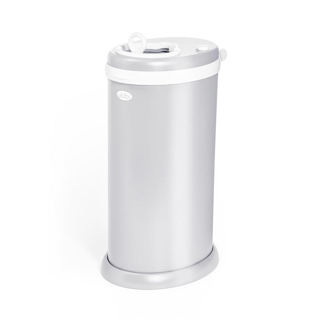 Ubbi Stainless Steel Diaper Pail, No Special Bags, Odor-Locking, Gray, 13 gallons