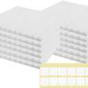 SK Studio 50 Pack Acoustic Foam Panels, 12"x12"x1" Wedge Sound Absorbing Panels High Density Fire Resistant Sound Proof Padding with 60 PCS Adhesives for Record Studio, KTV, Office, Garage, White