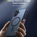 JUESHITUO for iPhone 16 Plus Case with 1X Screen Protector, [Tailored for MagSafe] [Mil-Grade Shockproof Defense] with Integrated Lens Protection Translucent Matte Phone Case for iPhone 16 Plus, Black