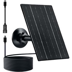 Zivif Solar Panel for Security Camera, 4W Solar Charger with Micro USB/USB-C Plug with Rechargeable Battery Cameras, IP65 Waterproof, 360 Adjustable Mount & 9.8ft Cable, 1 Pack