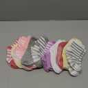 CozyWay Baby & Toddler Socks With Grippers Non Slip Crew Grip Socks for Kids Girls and Boys Soft Comfy Cotton Pink & White - 5-7 Years - 12 Pack