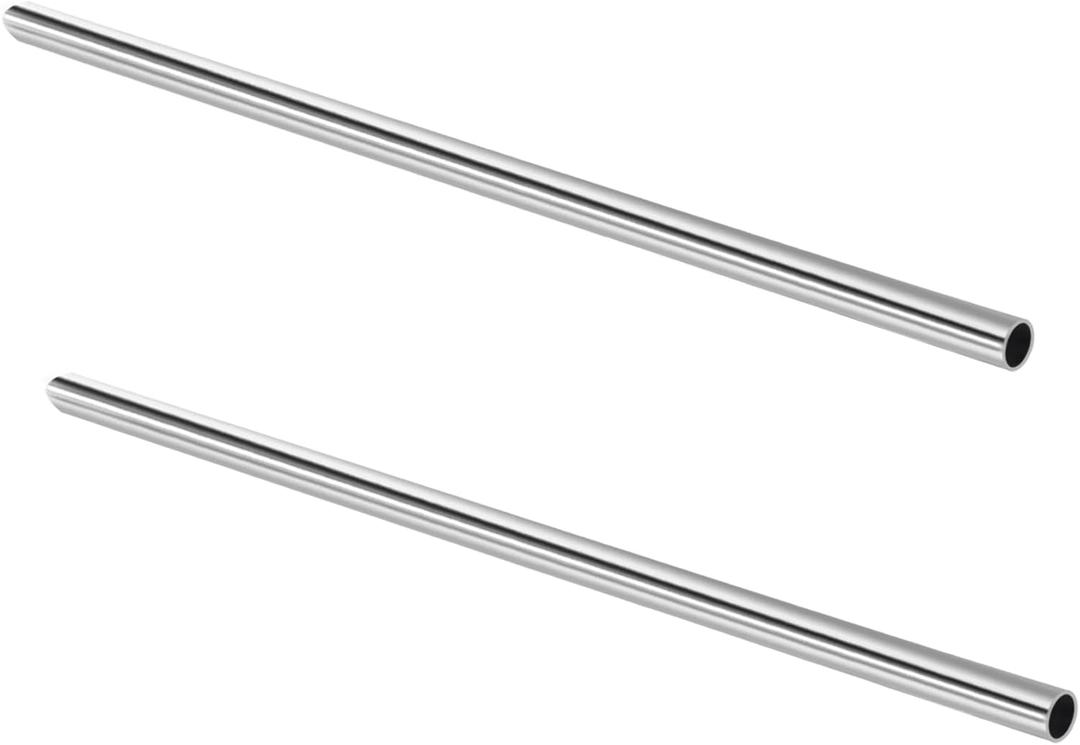 GeilSpace 1/2" OD 304 Stainless Steel Round Tube, 24 inch Length Industrial Metal Pipe, Weldable and Cuttable Smooth Steel Tubing for DIY Furniture, Industrial Decor and Construction (2 Pack)