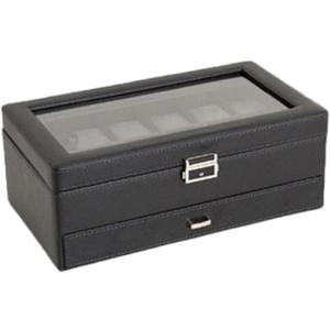 Practical Watch Collection Box With Spacious See Through Glass Lid Designs And Additional Sturdy Drawer Household (single layer)