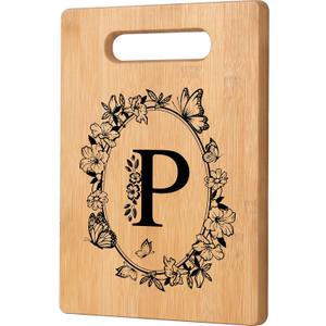 Personalized Monogrammed Cutting Board, Christmas & Wedding Gift, Unique Gift for Women & Couple - Letter P