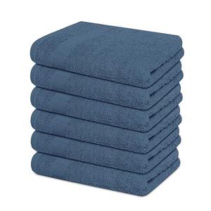 Premium Hand Towels Pack of 6 (16" x 30”) 100% Combed Ring Spun Cotton | Highly Absorbent Hand Towels Set | Ultra Soft for Home, Gym & Spa (Slate Blue)