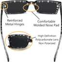 2 x IOHLNG Retro Vintage Sunglasses for Women Men Trendy Rectangle Sun Glasses UV Protection (Black Tortoise Shell Frames + Grey Lens)