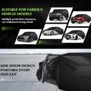 Special 16 Layers Full Car Cover Fit for 2017-2024 TES-la Model 3, Ultra Heavy 600D Oxford Cloth, All-Weather Protection Summer Sun Exposure and Winter Snow Rain Dust UV, Black