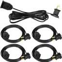 Kanayu 5 Pack 12 ft Black Indoor Extension Cord 2 Prong Electric Cord Extender, Wire Plug in and End, Ac 120 Volts, for Outdoor Christmas Connect or Extend String Lights