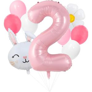 100% LIKED-Some Bunny Is Two, Easter Themed 2nd Birthday Party Decorations, Happy Birthday Banner, Easter Rabbit Themed Baby Girls Second Birthday Supplies, Bunny Deco (2nd)