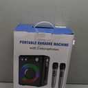 Karaoke Machine, Portable Bluetooth Karaoke Speaker with 2 Wireless Microphones, PA System for Adults Kids with LED Lights & Echo Adjustment, Supports TWS/TF/USB/AUX for Home Party (T03-2 MICS)