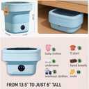 Portable Washing Machine 16L Foldable Mini Washer with Drying Rack,Spin Basket,Top Fill Port,Water Inlet Hose&Drainage PipeCompact Collapsible Laundry Set for Small Clothes,Apartments,Dorms,Travel&RV