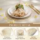 Geosar 100 Pcs Round Disposable Paper Placemats Bulk 13 Inch Disposable Charger Plates Mats Gold Decorative Placemats for Dinner Wedding Birthday Party Tableware Kitchen Banquet Table Setting