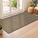 LEKEEPGO Ultra Thin Indoor Door Mat 24"x47", Low-Profile Door Mat Indoor Entrance, Non Slip Rubber Backing Inside Doormat Washable Welcome Front Entryway Dirt Trapper Entry Mat, Brown
