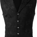 VATPAVE Mens Victorian Suit Vest Steampunk Gothic Waistcoat (Black, XL)