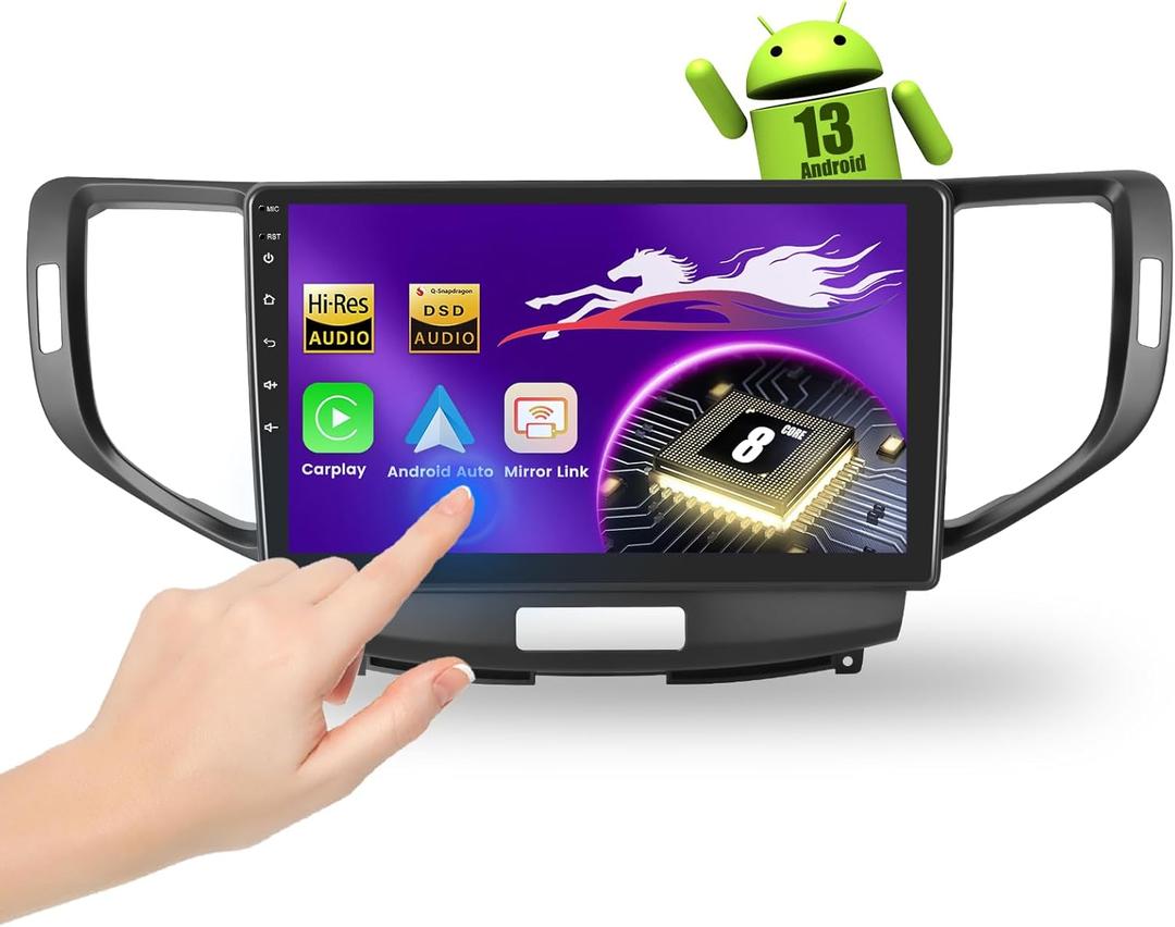 Qualcomm 8-core 4G+64G Car Stereo for Honda Accord 2008-2012/Spirior 2009-2013/Acura TSX 2008-2012 9 1280P QLED Touchscreen, Android Car Radio Carplay Android Auto BT5.1/DSP/Hi-Res/WiFi/SWC/OTA