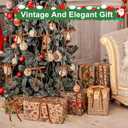 2 x Camel Velvet Bows for Christmas Tree 24 Pcs: Vintage Velvet Ribbon Bows for Tree Wreath Garland Gift Wrapping Decor - Small Christmas Tree Bows for Home Holiday Xmas Decoration (5"x7", 3/8" Width)