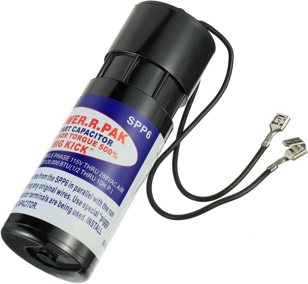 BOJACK SPP6 Hard Start Capacitor Replacement 115V-288VACIncreases Compressor Torque 500%Air Condtioning Units from 4,000 to 120,000 1/2HP-10 H.P.