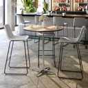 Flash Furniture Lars 36'' Round Wood Cocktail Table with 30'' and 42'' Columns, Wood Bar Height Table for Commercial or Residential Use, Natural