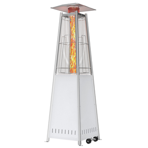Pyramid Patio Heater, 48000 BTU Outdoor Heater With Wheels And Ignition, Stainless Steel