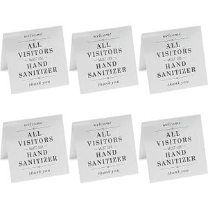 Stockroom Plus Double-Sided Metal Safety Signs, All Visitors Must Wash Hands (5x7 In) - 6 Pack