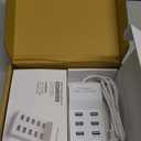 USB Charger Station Block with Rapid Charging Auto Detect Technology Safety 10-Port Family-Sized Smart USB Ports for Multiple Devices Smart Phone Tablet Headphones