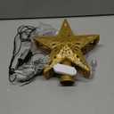 Kesfitt Christmas Tree Topper with 10M Warm Light Cord, Tree Top Star Decoration with 6 Projection Modes, Gold Tree Topper Lighted 3D Glitter Dynamic Projection for Xmas Party Holiday