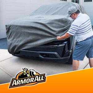 Armor All Heavy Duty Premium All-Weather Truck Cover by Season Guard; Max Protection from Sun Rain Wind & Snow for Trucks from 205" to 232" Total Length; Indoor & Outdoor Use, Grey (1270121SG) (TRK3 Fits Truck Length up to 232")