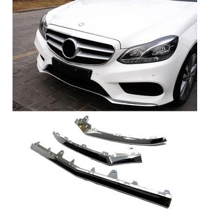 Front Bumper Chrome Trim Molding Compatible With Mercedes-Benz E Class 2014-2016 W212 E250 E350 E400 E500 E550 Does Not Fit 2 Door Coupe, L:A2128852774,R:A2128852874,MID:A2128852674