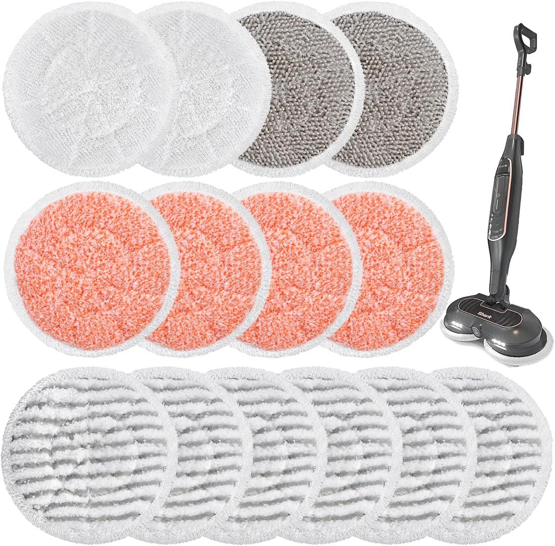 14-Pack Steam Mop Pads for Shark S7001/S8201/S8001/S7201/S7000, Washable Microfiber Replacement Pads - Upgraded for Scrubbing, Deep Cleaning & Streak-Free Shine