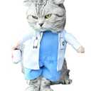 Mikayoo Pet Dog Cat Halloween Costume Doctor Nurse Costume Dog Jeans Clothes Cat Funny Apperal Outfit Uniform(Doctor, M)