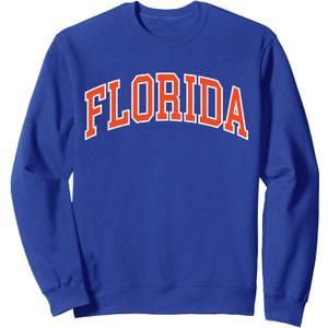 Vintage Florida Men Florida Women Retro Blue Orange FL Tee Sweatshirt (Small)