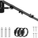 Professional Ring Light Wall Mount, 44.5" Adjustable Boom Arm Stand for Photography Lighting Studio, Triangle Camera Wall Mounting with Heavy-Duty 3kg Capacity, Ideal for Salon, Tattoo & Barber Shop