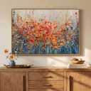 Framed Abstract Flower Wall Art, Colorful Botanical Floral Canvas Painting Prints for Modern Farmhouse Wall Art Decor, Wildflower Pictures for Living Room Bedroom Dining Room Wall Decor, 24x36 Inch
