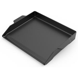 Onlyfire Universal Cast Iron Griddle for Gas Grills and Range Oven, Non-stick BBQ Flat Top Griddle with Handles for Outdoor Cooking, Tailgating, 18.6" 14"